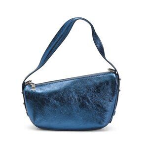 VIOLA CASTELLANI Jeans Made In Italy Leather Metallic Shoulder Bag